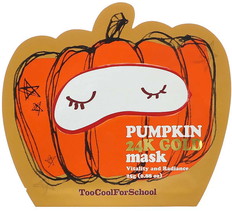 Pflegende Gesichtsmaske mit Kürbis und Gold für strahlende Haut - Too Cool For School Pumpkin 24k Gold Mask — Bild N1