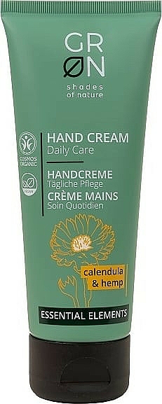 Handcreme für den täglichen Gebrauch mit Ringelblume und Hanf - GRN Essential Elements Calendula&Hemp Hand Cream — Bild N1