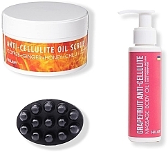 Set - Hillary Anti-Cellulite Fire (Anti-Cellulite-Peeling 200g + Massageöl 100 ml + Seife 100g)  — Bild N1