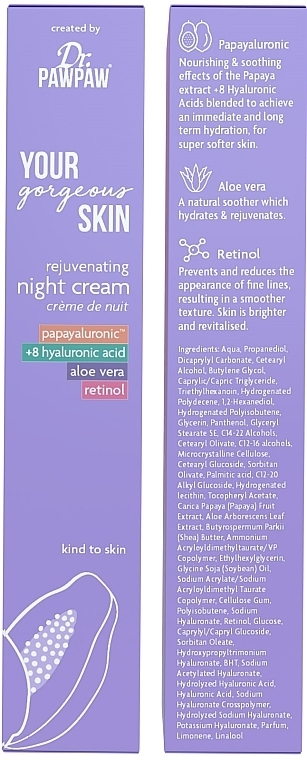 Verjüngende Gesichtscreme für die Nacht - Dr. PAWPAW Your Gorgeous Skin Rejuvenating Night Cream — Bild N3