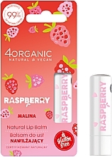 Düfte, Parfümerie und Kosmetik Natürlicher feuchtigkeitsspendender Lippenbalsam Himbeeren - 4Organic Natural Lip Balm Raspberry
