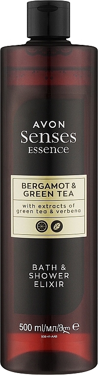 Bade- und Duschelixier Bergamotte und Grüntee - Avon Senses Essence Bergamot & Green Tea Bath & Shower Elixir — Bild N1