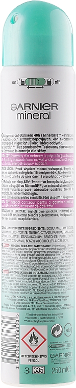 Deospray Antitranspirant - Garnier Mineral Ultra Dry 48h Deodorant — Bild N2