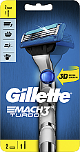 Rasierer mit 2 Ersatzklingen - Gillette Mach 3 Turbo 3D Motion — Bild N2