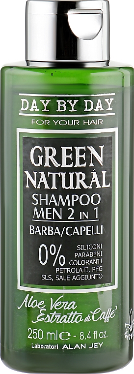 2in1 Bart- und Haarshampoo für Männer mit Aloe Vera und Kaffee-Extrakt - Alan Jey Green Natural Shampoo 2in1 — Bild N1