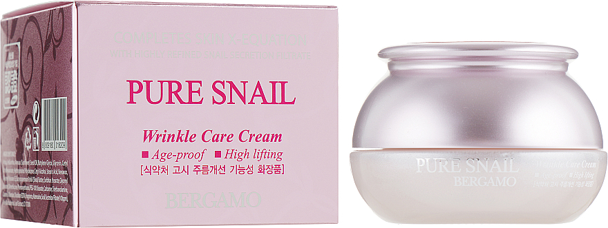 Anti-Falten Gesichtscreme mit Schneckenschleim - Bergamo Pure Snail Wrinkle Care Cream — Bild N1