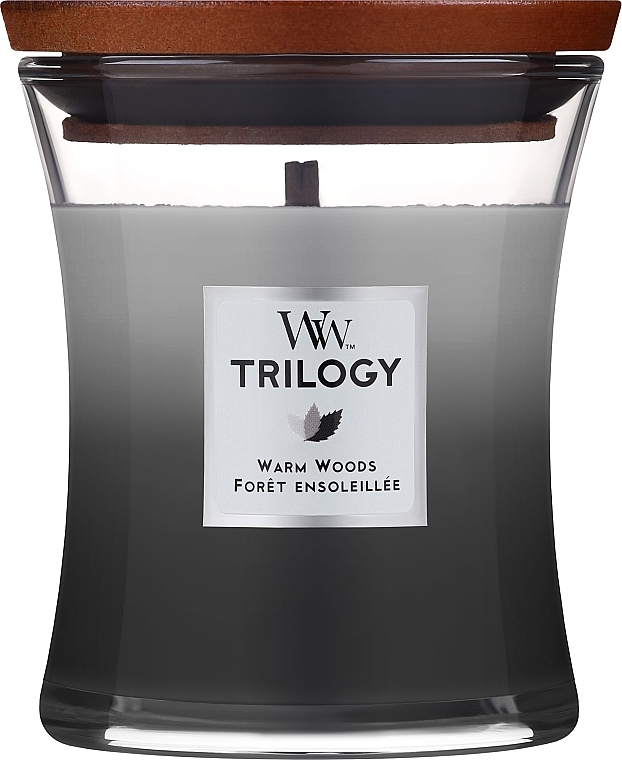 Duftkerze im Glas Warm Woods - WoodWick Hourglass Trilogy Candle Warm Woods — Bild N1