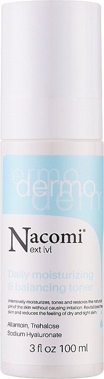 Feuchtigkeitsspendender Toner für trockene und empfindliche Haut - Nacomi Dermo Daily Moisturizing & Balancing Toner — Bild N1