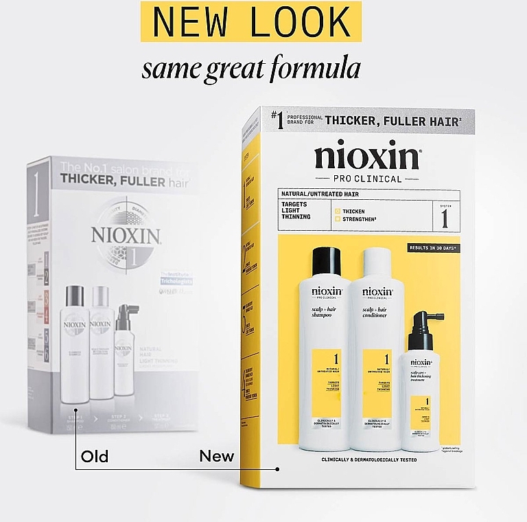 Pflegeset für Männer - Nioxin System 1 Loyalty Kit (shmp/300ml + h/cond/300ml + h/serum/100ml) — Bild N3