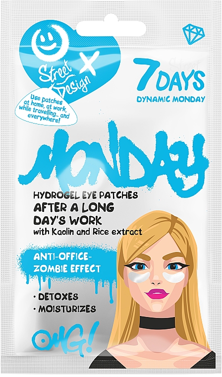 Hydrogel-Augenpatches mit Kaolin und Reis-Extrakt - 7 Days Dynamic Monday Hydrogel Eye Patches — Bild N1