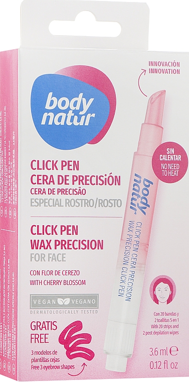 Enthaarungswachs-Applikator für das Gesicht mit Kirschblüte - Body Natur Professional Wax Click Pen — Bild N2