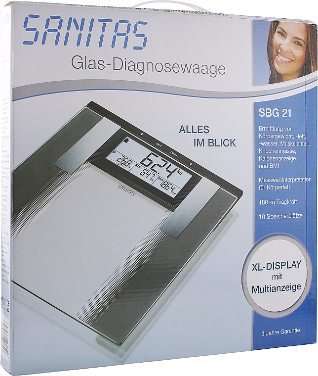 Personenwaage SBG 21, grau - Sanitas Smart Bathroom Scales — Bild N2