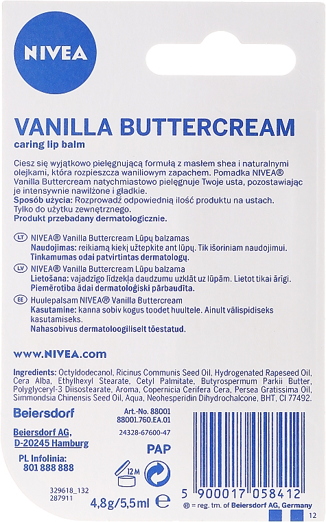Pflegender Lippenbalsam "Vanilla Buttercream" - NIVEA Vanilla Buttercream — Bild N7