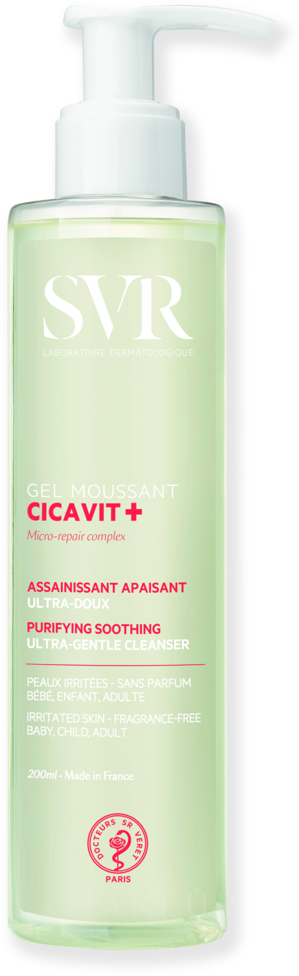 Schäumendes Reinigungsgel - SVR Cicavit+ Purifying Soothing Ultra-Gentle Cleanser — Bild 200 ml