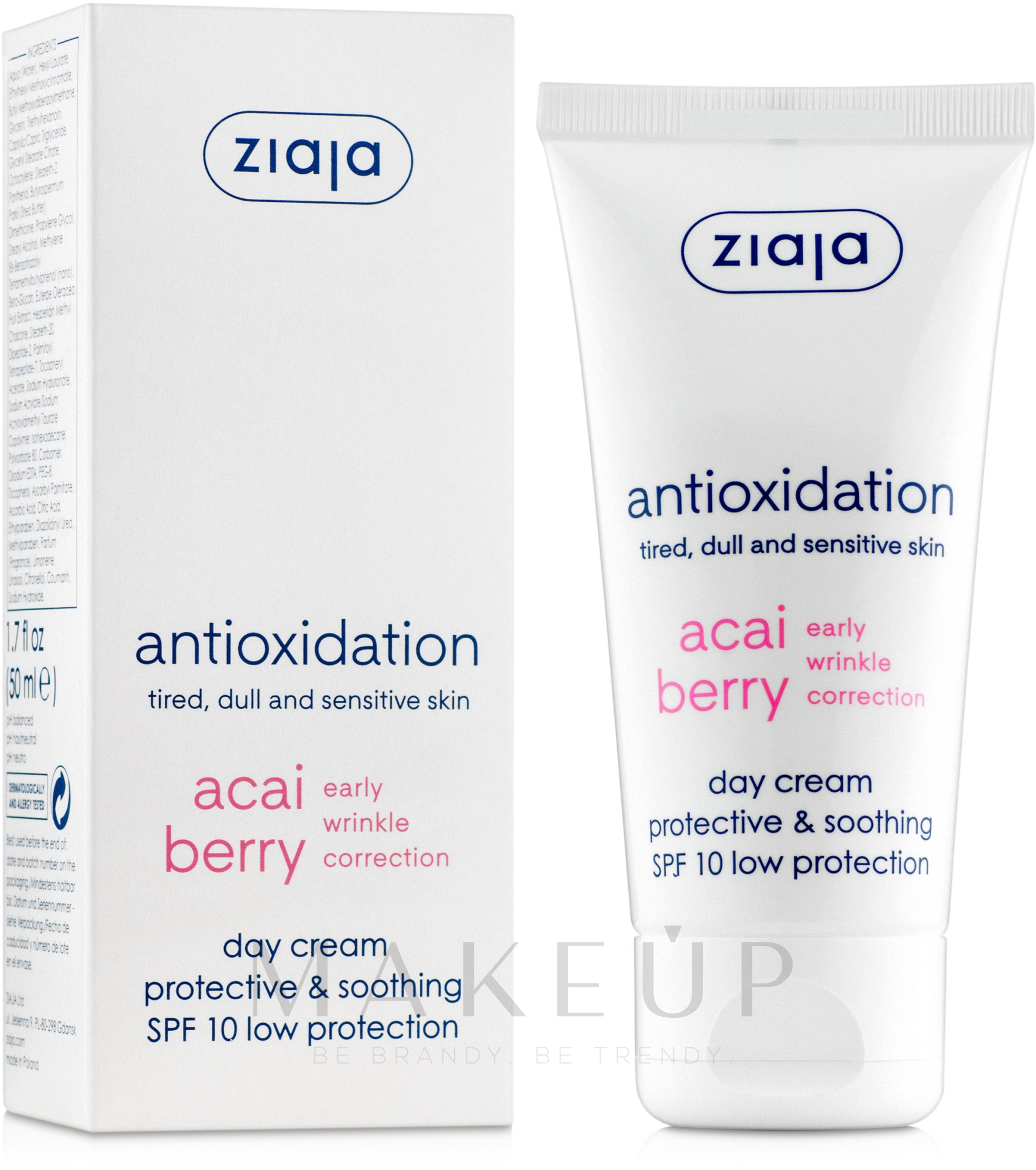 Schützende und glättende Detox Tagescreme mit Acai-Beere - Ziaja Face Cream — Bild 50 ml