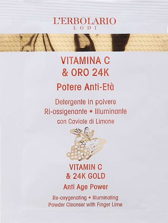 L'Erbolario Vitamin C & 24K Gold Anti Age Power (Probe) - GESCHENK! Gesichtsreiniger in Pulverform mit Vitamin C und 24 Karat Gold — Bild N1