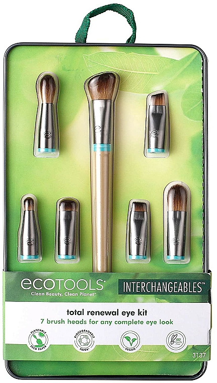 Austauschbare Make-up-Pinselaufsätze 7 St. inklusive Griff - EcoTools Eye Kit Interchangeables Makeup Brush Set With Case — Bild N1