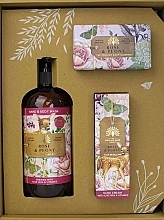 Set - The English Soap Company Anniversary Collection Rose & Peony Hand And Body Gift Box (Seife 190g + Handcreme 75ml + Duschgel 500ml) — Bild N2