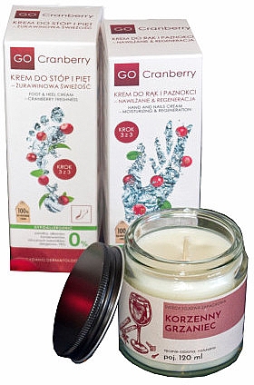 Körperpflegeset - GoCranberry Winter Relax Set (Handcreme 50ml + Fußcreme 50ml + Kerze 120ml) — Bild N1