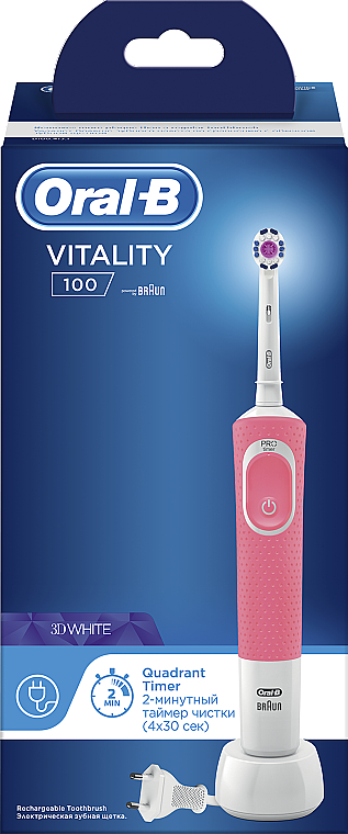 Elektrische Zahnbürste rosa - Oral-B Vitality 100 D100.413.1 PRO 3D — Bild N3