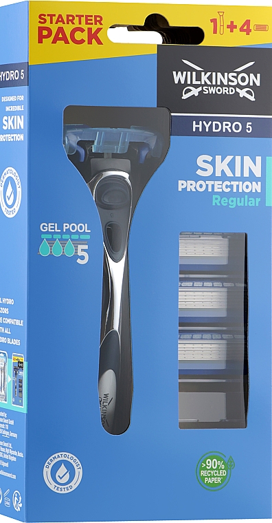 Rasierer mit 4 Ersatzklingen - Wilkinson Sword Hydro 5 Skin Protection Regular — Bild N1