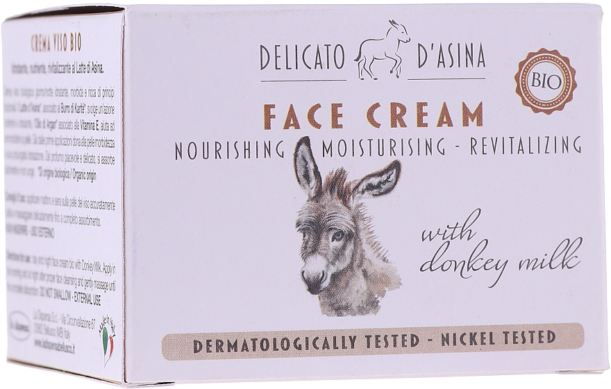 Nährende feuchtigkeitsspendende und revitalisierende Gesichtscreme mit Eselmilch - Florinda Delicato d'Asina Face Cream — Bild N1