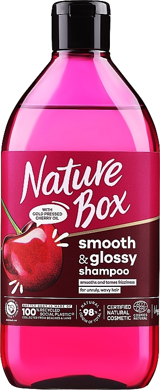 Glättendes Shampoo für widerspenstiges und welliges Haar - Nature Box Cherry Oil Smoothness Shampoo — Bild N1