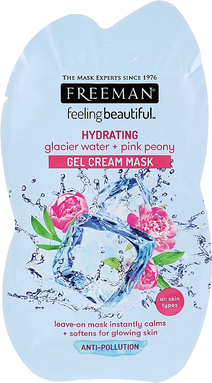 Creme-Maske für das Gesicht Gletscherwasser und rosa Pfingstrose - Freeman Feeling Beautiful Gel Cream Mask Sashet — Bild N1