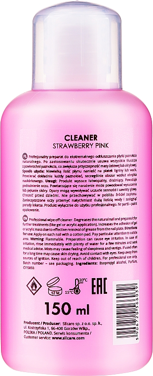 Nagelentfetter mit Erdbeerduft - Silcare Cleaner The Garden Of Colour Strawberry Pink — Bild N2