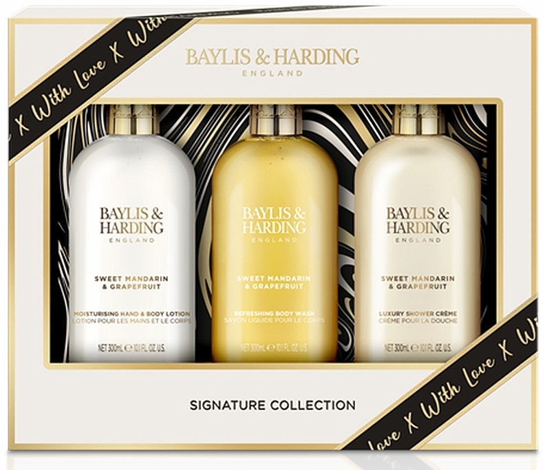 Set - Baylis & Harding Sweet Mandarin & Grapefruit Luxury Bathing Essentials Gift Set (sh/gel/300ml + sh/cr/300ml + b/lot/300ml) — Bild N1