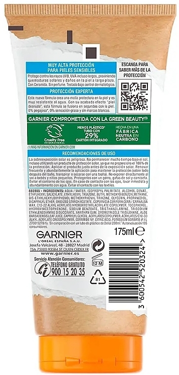 Sonnenschutzmilch - Garnier Delial Sensitive Advanced Protector Milk SPF50+ Ceramide Protect — Bild N2