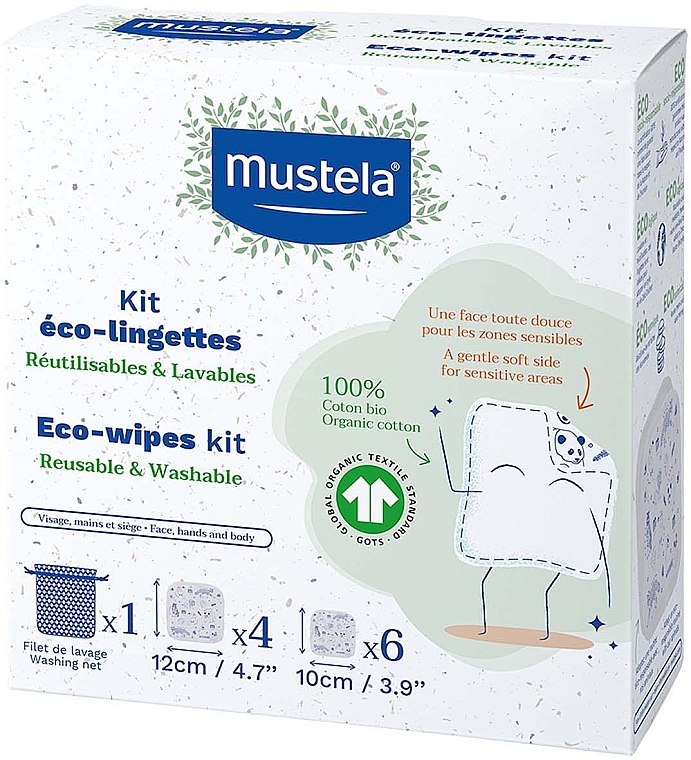 Ökologische Tücher mit 100% Bio-Baumwolle - Mustela Eco-Wipers Kit — Bild N1