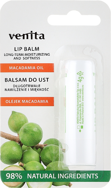 Lippenbalsam mit Macadamiaöl - Venita Lip Balm Macadamia Oil
