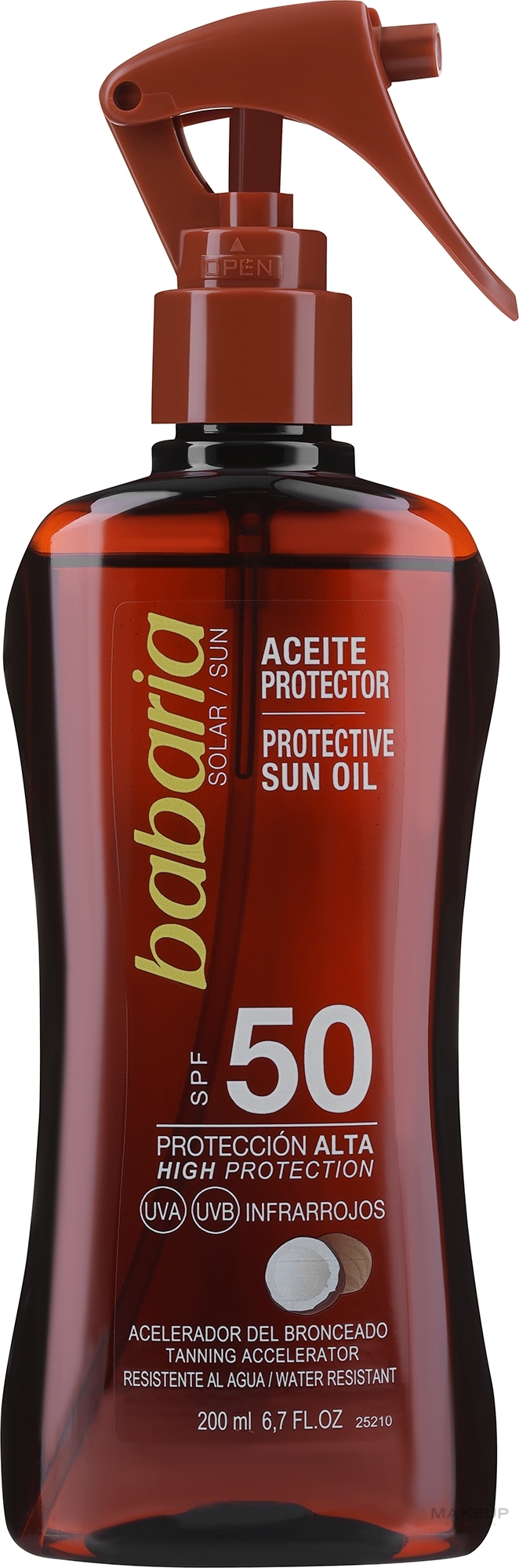 Sonnenschutzöl für den Körper SPF 50 - Babaria Sun Protective Sun Oil SPF50 — Bild 200 ml