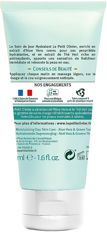 Tagescreme mit Aloe Vera - Le Petit Olivier Moisturizing Day Care Aloe Vera & Green Tea — Bild N2