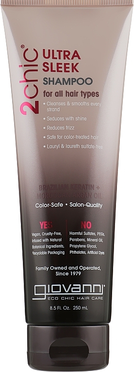 Shampoo - Giovanni 2chic Ultra-Sleek Shampoo Brazilian Keratin & Argan Oil — Bild N2