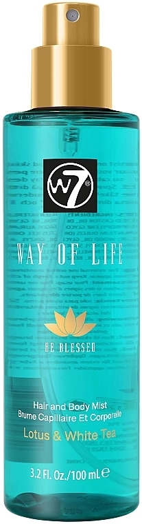 Haar- und Körperspray Lotus und weißer Tee - W7 Way of Life Hair & Body Mist Be Blessed — Bild N1