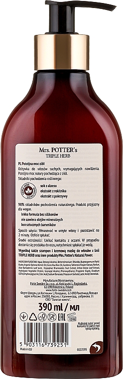 Feuchtigkeitsspendende Haarspülung für trockenes Haar - Mrs. Potter's Helps To Hydrate Hair Conditioner — Bild N2