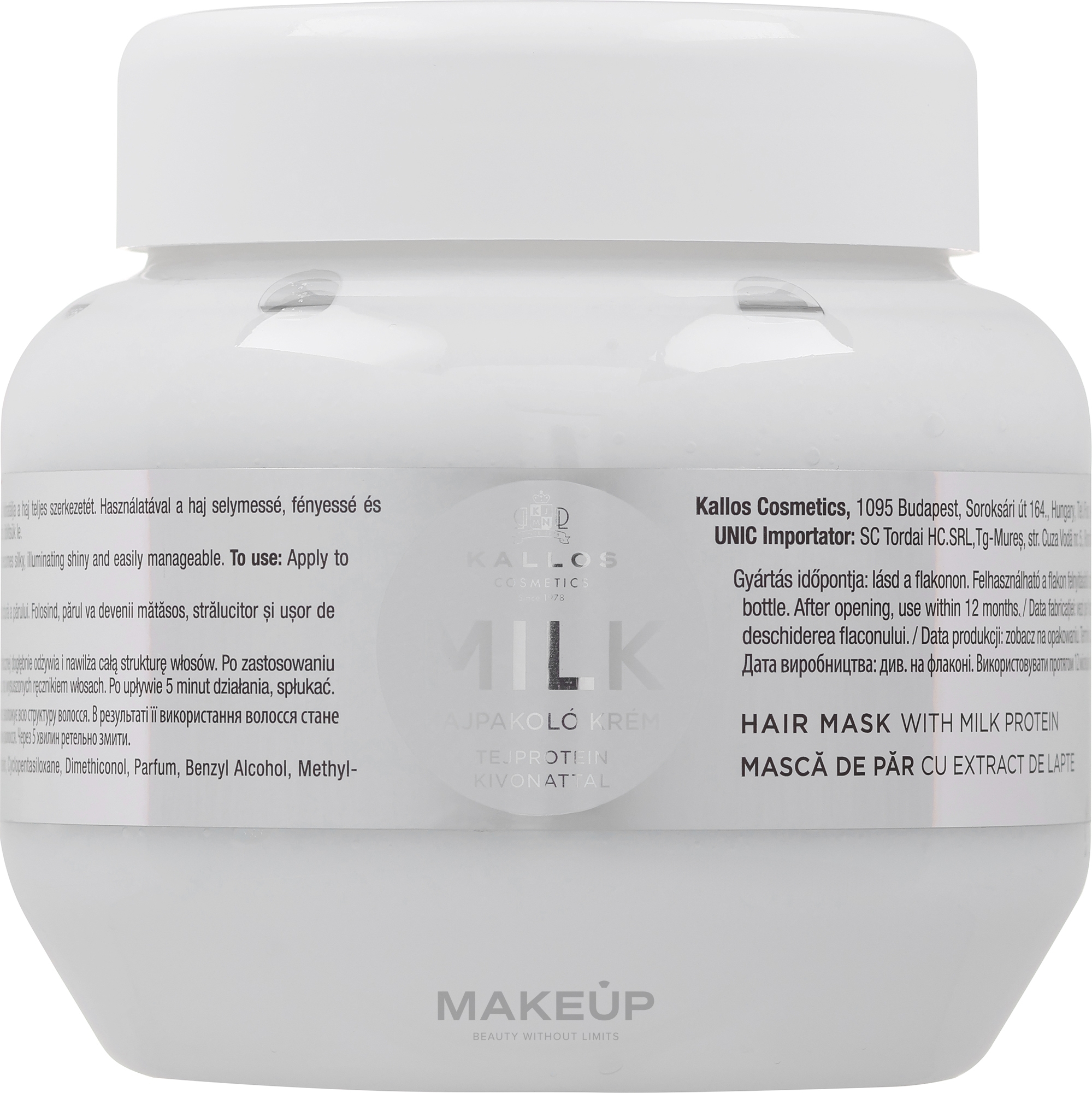 Haarmaske mit Milchproteinen - Kallos Cosmetics Hair Mask Milk Protein — Bild 275 ml
