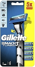 Rasierer mit 5 Ersatzklingen - Gillette Mach 3 Turbo 3D Motion — Bild N1