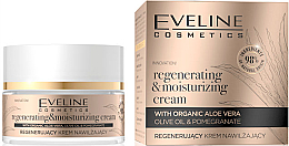 Regenerierende und feuchtigkeitsspendende Gesichtscreme mit Aloe Vera, Olivenöl und Granatapfel - Eveline Organic Gold Regenerating Moisturizing Cream — Bild N1