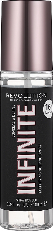 Langanhaltendes und mattierendes Make-up Fixierspray - Makeup Revolution Conceal & Define Infinite Makeup Fixing Spray 16H — Bild N1