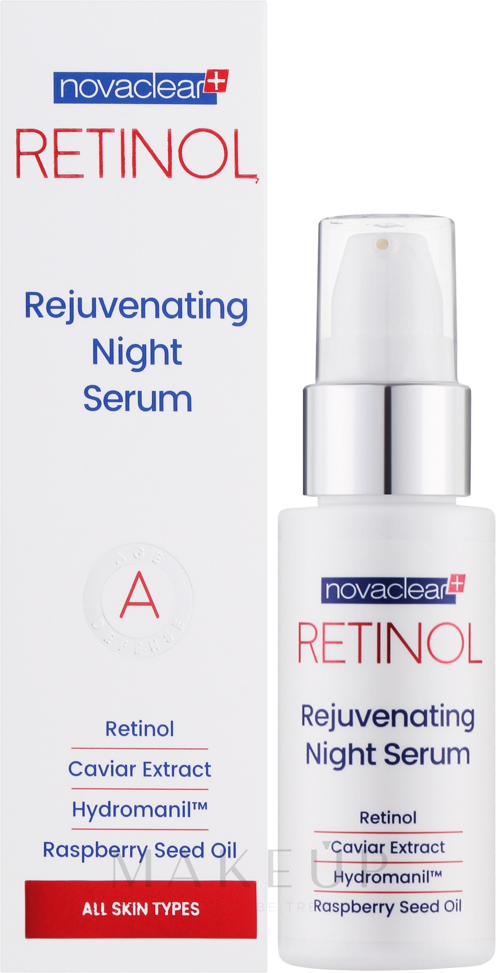 Anti-Aging Gesichtsserum - Novaclear Retinol Rejuvenating Night Serum — Bild 30 ml