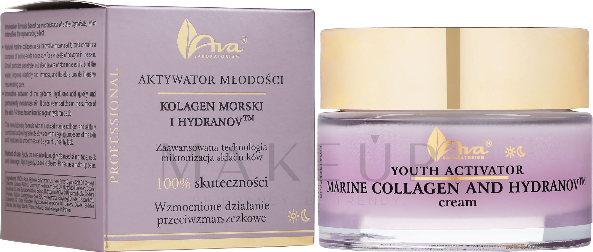 Antifaltencreme mit Kollagen - Ava Youth Activator Collagen + Hydranov Cream — Bild 50 ml