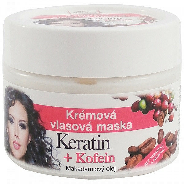 Creme-Maske für das Haar mit Keratin und Koffein - Bione Cosmetics Keratin + Caffeine Cream Hair Mask — Bild N1