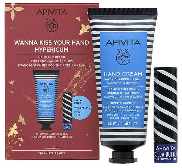 Set - Apivita Wanna Kiss Your Hand Hypericum (h/cr/50ml + lip/balm/4.4g) — Bild N1