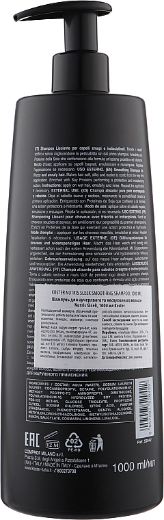 Shampoo für lockiges und widerspenstiges Haar - Koster Nutris Sleek Shampoo — Bild N4