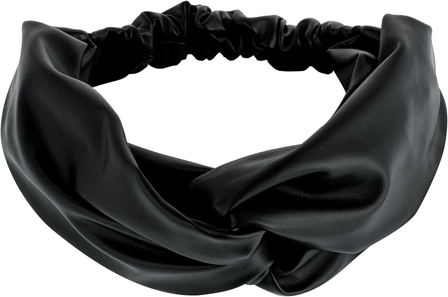 Stirnband aus Kunstleder, geflochten, schwarz Faux Leather Twist - MAKEUP Hair Accessories — Bild N1