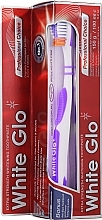 Mundpflegeset - White Glo Professional Choice Whitening Toothpaste (Aufhellende Zahnpasta 100ml + Zahnbürste violett) — Bild N1
