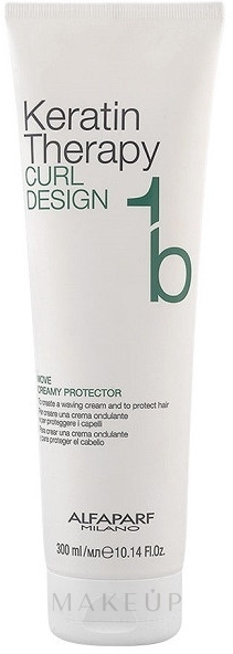Schützende und fixierende Creme für lockiges Haar mit Keratin - Alfaparf Curl Design Keratin Therapy Move Creamy Protector — Bild 300 ml